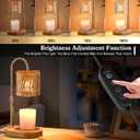 Candle Warmer Lamp Electric Timer: Dimmable Candles Warming Lamps - Height Adjustable Burner Jar - No Flame Scented Melts Wax - All Candle Jars Home Decor Table Light (Ambergold)