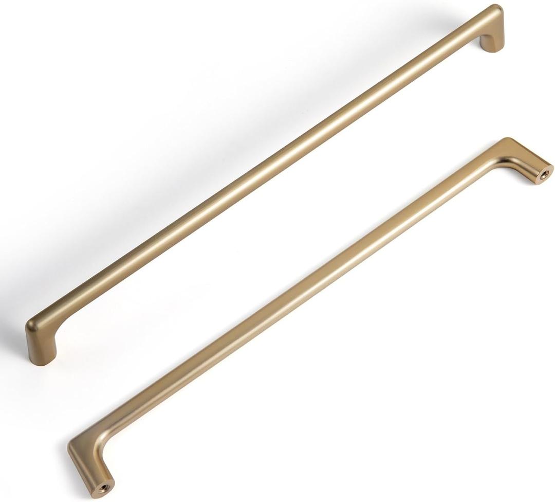 Goo-Ki Champagne Bronze Cabinet Pulls with 10''(256mm) Hole Centers, Modern Style Zinc Alloy Cabinet Handles for Dresser,Wardrobe,Cupboard- 6 Pack