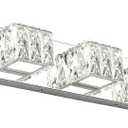 5 Lights Bathroom Vanity Light - Crystal Modern Bathroom Light Fixtures - 30W Dimmable Vanity LED Lights for Restroom - Chrome Bath Light bar Cool White Light, 34.6"-5 Lights