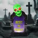 JOYIN Halloween Decorations Outdoor Graveyard Tombstone, Glow Skeleton Gravestone 16.5" 3D Plastic LED Tombstone Scary Haunted House Decor for Yard Garden Party Outside Lawn