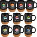 10 Pcs Dumpster Fire Mug Bulk with Removable Cork Bottom for Coworker Valentine Funny Office Supplies Emotional Support Coffee Mugs Appreciation Gifts for Coworker Teacher Nurse, 13.5 oz