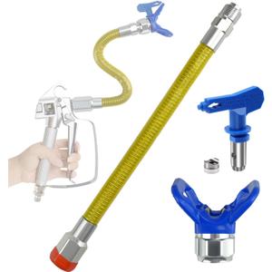 Airless Paint Sprayer Gun Tip Extension Poles Bendable and Adjustable Sprayer Extension Rod for Airless Spray Gun (13.5 inches)