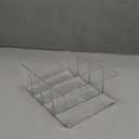 STORi 4-Compartment Clear Plastic Organizer, Rectangular Divided Makeup and Vanity Storage Bin, Use Upright for Eyeshadow Palettes, Made in USA