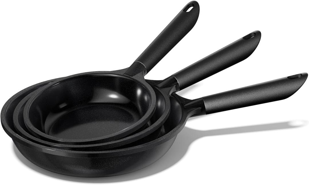 Ceramic Nonstick Frying Pan, Non Toxic Pan for Cooking, 8" 9.5" and 11" Frying Pan Skillet Set PFAS & PTFE & PFOA Free, Dishwasher Safe, Compatible with All Stovetops