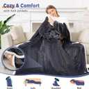 Wearable Heated Blanket with Foot Pocket, Electric Wearable Throw Blanket with Sleeves, Hood, Portable Heated Blanket with 8 Heat Settings, 1-10 Hours Auto Shut-off, Gift for Family, Friends, 50*70"