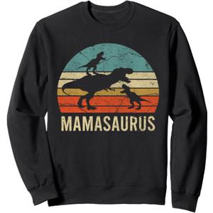Mommy Mom Mama Dinosaur Funny 2 Two kid Mamasaurus 2020 Gift Sweatshirt, XL