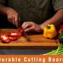 Allsum Bamboo Cutting Boards for Kitchen, 1" Extra Thick Wood Butcher Block, Heavy Duty Wooden Chopping Block, Charcuterie Boards & Cheese Platter