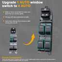 Power Window Master Switch with Auto-Up/Down & White Backlight - Compatible with 2007-2012 RAV4 (Part 84820-12520) Plug & Play, Includes Pry Tool