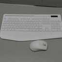 Wireless Keyboard and Mouse Combo - Full-Sized Ergonomic Keyboard with Wrist Rest, Phone Holder, Sleep Mode, Silent 2.4GHz Cordless Keyboard Mouse Combo for Computer, Laptop, PC, Mac, Windows, White