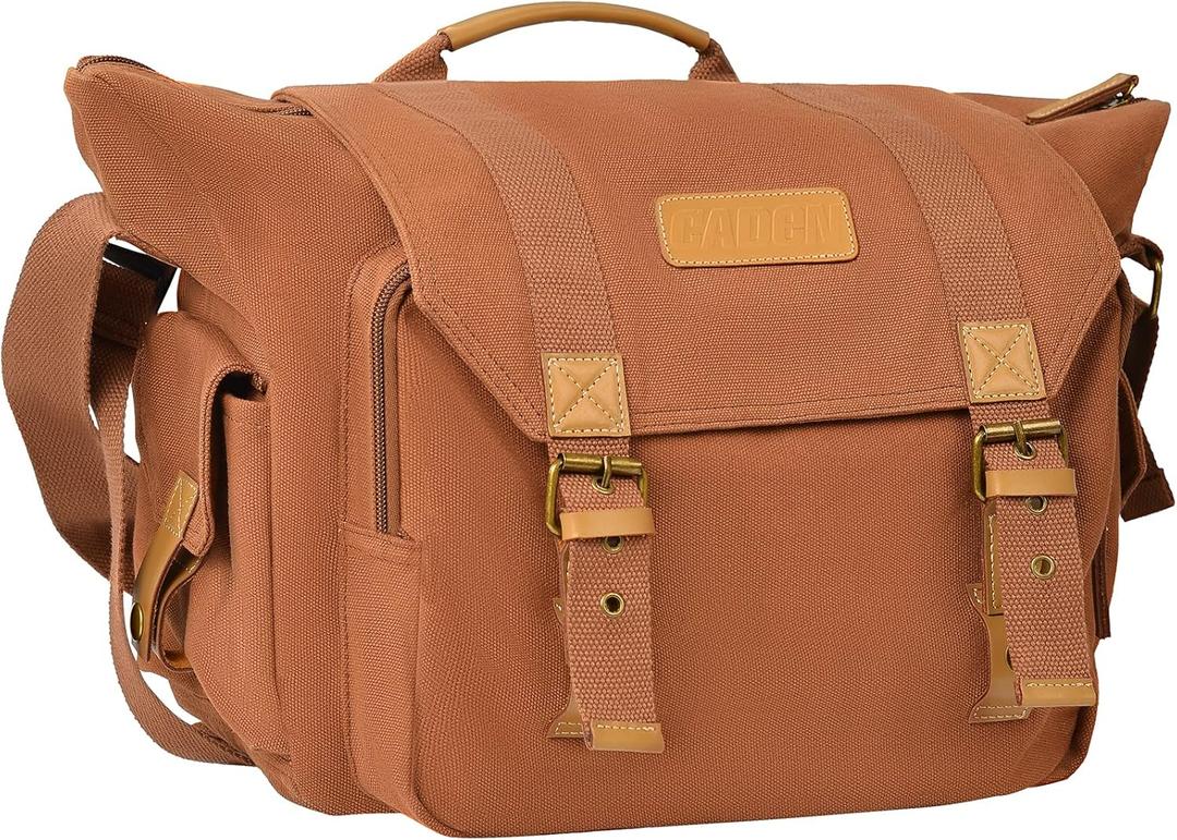 CADeN Camera Bag Case Canvas Compatible for Nikon, Canon, Sony DSLR/SLR Mirrorless Camera with Tripod Holder, Camera Shoulder Messenger Bag for Men/Women (3.0 Coffee)