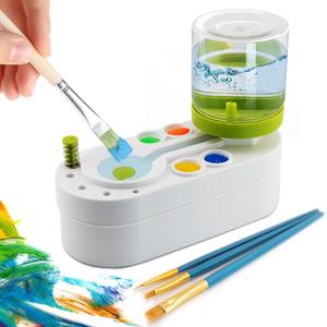 DYASH-Premium Paint Brush Cleaner Rinse Cup  Flush My Brush Paintbrush Cleaner & Water Dispenser  Perfect for Painting Station, Brush Cleaner Tool & Paint Brush Washer  Includes 3 Brush Gift Pack.