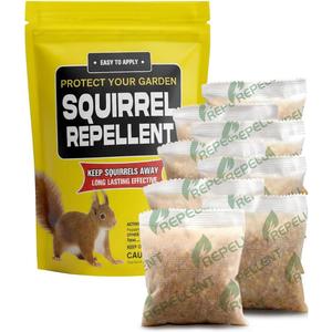 Squirrel Repellent Outdoor, Chipmunk & Squirrel Repellent, Keep Squirrels Away from Garden, Attic, Yard, Garage and Bird Feeder, 3 Months Protection, Safe Around Kids, Pets & Plants - 8P