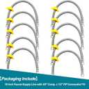 10PK 16 Inch Faucet Supply Lines, 3/8" Comp x 1/2" FIP Sink Hose Faucet Hose Connector, for toilet hose for Bathroom Kitchen Water Supply with Stainless Steel Braided Supply Line & Faucet Hose Wrench