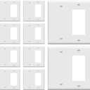 ENERLITES Combination Blank Device / Decorator Switch Wall Plate, Size 2-Gang 4.50" x 4.57", Polycarbonate Thermoplastic, 880131-W-10PCS, White (10 Pack)
