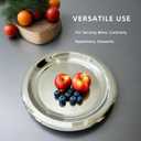Stainless Steel Round Serving Tray,Metal Decorative Tray,Display Serving Platter for Wine and Glasses,12 Inches