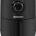 Elite Gourmet EAF-1121X Personal 1.1 Qt. Compact Space Saving Electric Hot Air Fryer Oil-Less Healthy Cooker, Timer & Temperature Controls, 1000W Black