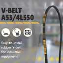 A53/4L550, A/4L, Classic Wrapped V-Belt, Rubber, 1/2" x 55" Outside Circumference