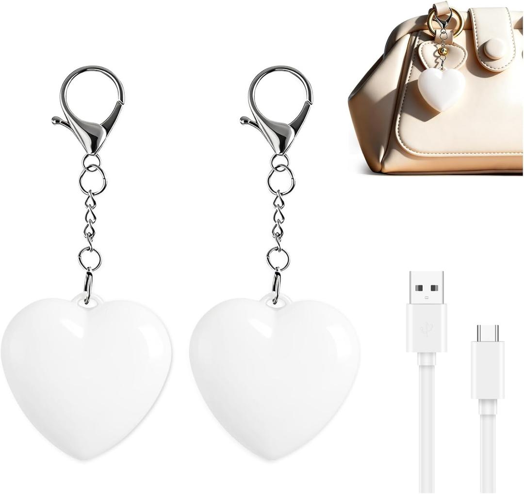 2Pcs Rechargeable Purse Light Handbag Light,2.8" LED Bag Lights for Purse with Automatic Sensor,Heart Shaped Lights for Inside Purse,Purse Must Haves Accessories for Women,Girls,Mother