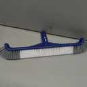 POOLAZA Pool Brush, 17.5'' Pool Brush Head for Inground Pools & Above-Ground Pools, Durable Pool Scrub Brush Fit Standard Pool Pole, Enhanced Pool Brushes for Cleaning Pool Walls with Curved Ends (Blue)