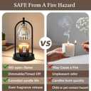 GyroVu Candle Warmer Lamp with Timer, 3-Level Dimmable Candle Lamps Vintage Glass Shade, Candle Warmer Light Wax Melt Warmer for Scented Wax, Black Warmer Lamp for Women Home Decor (2 Bulbs Included)