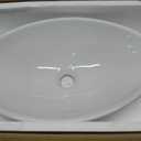 NUESTRA VIDA 20.5" x 12.6" x 5.5" Glossy White Egg Shaped Vessel Sink, Modern Above Counter Bathroom Vanity Basin, 20.512.65.5 inch