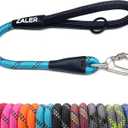ZALER Short Dog Leash, 18 Inches Rope Traffic Leashes for Dogs, Reflective Dog Lead with O-Ring, Heavy Duty Pet Leash for Large and Medium Dogs (18'' Blue)