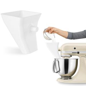 HOMDSG Flour Funnel for KitchenAid Mixer, Flour Chute Funnel - Without The Mess, 3D Printed Baking Accessories & Gadgets, White