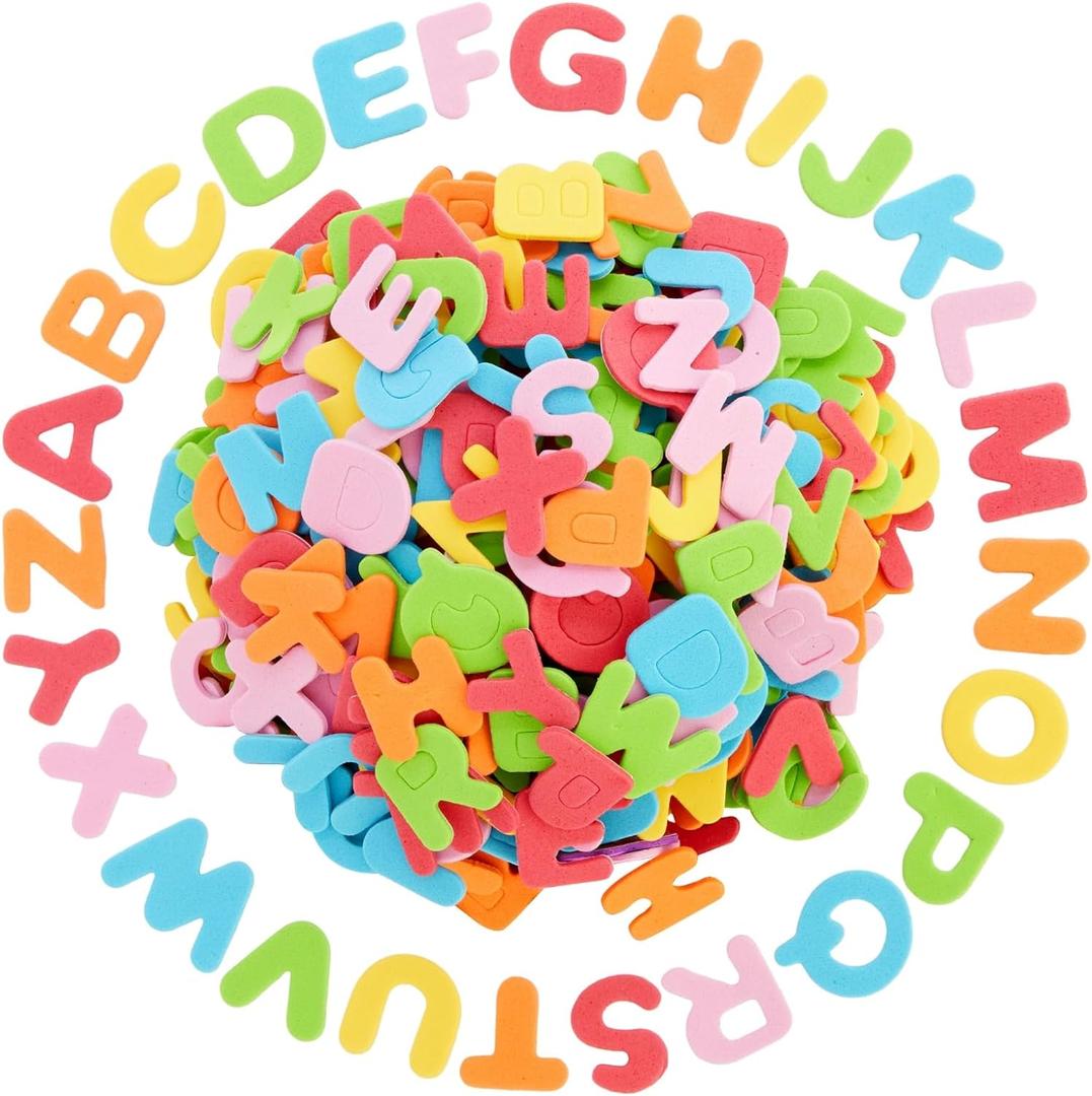 Juvale 1300 Pieces Small Foam Letter Stickers for Crafts, 50 Sets of Adhesive A-Z Alphabets for Kids (6 Colors) - Alphabet Stickers - Sticky Letters