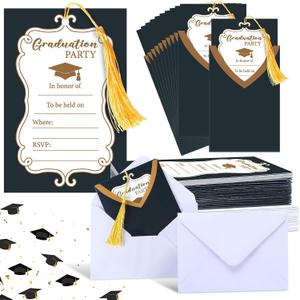 MotiMind 48 Set Graduation Party Invitations Cards with Envelopes Class of 2026 Graduation Invitations Cards with Tassel Congrats Announcements Invite for High School College Celebration Party