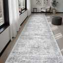 Soalmost Runner Rug 3x10 Washable Non-Slip Hallway Runner Rugs for Kitchen Bathroom Laundry Room Grey Vintage Floor Carpet Runners for Hallways Entryway