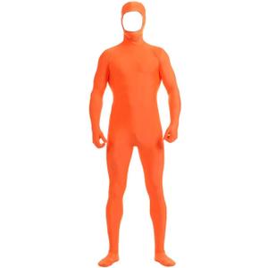 VSVO Face Open Zentai Spandex Bodysuit (Large, Deep Orange)