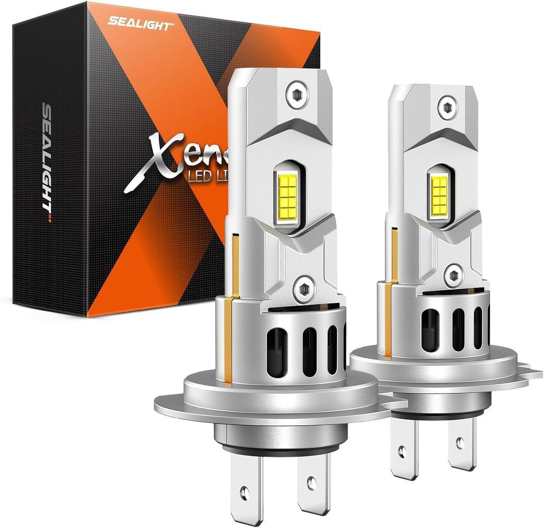 SEALIGHT H7 Led Bulbs, 64,000LM 900% Brightness H7 Light Bulbs, 6500K Cool White Bulbs with 15000RPM Fan, Plug and Play ATV/UTV, 10-Year Extended Lifespan, Pack of 2