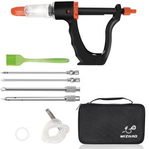 Premium Marinade Injector Syringe  Adjustable Flow (5ml/10ml/15ml), 4 Stainless Steel Needles, Meat Injector for Turkey, BBQ, Chicken, Beef, Pork, Brisket, Smoking & Holiday Cooking