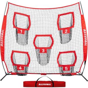 Football Nets for Throwing, Football Target, Quarterback Training Equipment with 5 Target Pockets for Improving Football Accuracy Throwing-8 x 8 ft or 7 x 7 ft Nets