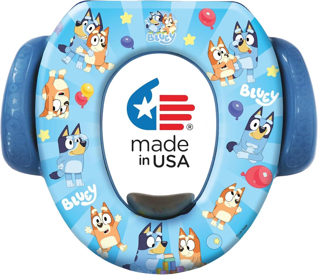 Bluey Soft Potty Seat - Potty Training Toilet Seat, Soft Cushion, Baby Potty Training, Safe, Easy to Clean (13.5 inches)