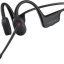 Open Ear Headphones with Mic, Bluetooth Headset with Noise Cancelling Microphone, 12H Playtime, Mute Mic, Dual Connect Wireless Headset with Mic for Work Office Meeting Running Cycling Drive