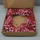 22in Valentines Day Wreath for Front Door, Valentines Day Door Wreath with Pink and Red Berries for Wall Indoor Decoration, Artificial Berry Wreath for Valentine's Day Anniversary Wedding Home Decor