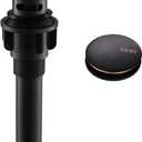 KENES Oil Rubbed Bronze Pop Up Bathroom Sink Drain with Overflow, Lavatory Bathroom Vanity Sink Drain Stopper, Sink Drain Assembly with Overflow Anti Clog Pop Up Drain