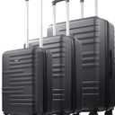 American Dreamliner 3 Piece Set Rolling Luggage, Hardshell Suitcases with Spinner Wheels, 22.5, 26.5, and 30 Inch, Black