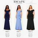 Xscape Women's Sleek Sleeveless V-Neck Gown with Cascading Ruffle and High Slit, Black, 8 (Black)