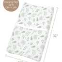 Changing Pad Cover for Baby Boy Girl 2 Pack, Muslin Changing Table Pad Covers with Boho Style, Neutral Nursery Bedding Essentials Soft and Breathable (Fern Leaf & Sage)