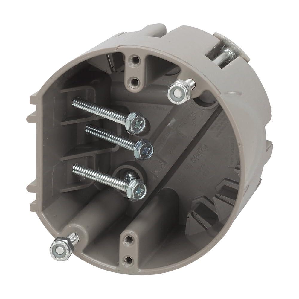 Southwire Electrical Box for Ceiling Fan, Light Fixture, 50lb Ceiling Fan and 75lb Light Fixture Support, Depth Adjustable, Gray, MSBFAN