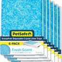 PetSafe ScoopFree Disposable Crystal Cat Litter Tray - Easy Cleaning Box - Refill Tray for Automatic Litter Box - Fresh Scent - 4.3 lb Bags - 6 Pack