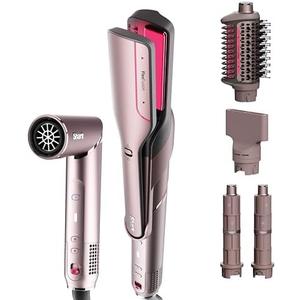 Shark FlexFusion Hair Straightener & Powerful Hair Dryer with Fusion Hair Brush, Ceramic Air Styler with Auto-Wrap Hair Curlers & Concentrator, Ceramic Plates, Cosmic Blush HD641S Shark FlexFusion Hair Straightener & Powerful Hair Dryer with Fusion Hair Brush, Ceramic Air Styler with Auto-Wrap Hair Curlers & Concentrator, Ceramic Plates, Cosmic Blush HD641S