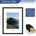 PEALSN 12x16 Picture Frame Set of 6, Display Pictures 8.5 x 11 with Mat or 12 x 16 without Mat for Wall Mounting Display, Photo Frames Collage for Wall Decor, Black.
