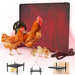 Smart Chicken Coop Heater, 75W Chick Heater with Timer & Adjustable Thermostat, Radiant Heat Panel for Poultry and Small Animals, Coop Heater for Winter, Energy-Efficient, UL-Compliant