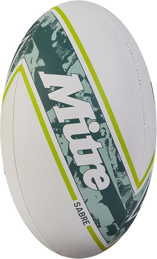 Mitre Unisex Rugby Ball (4, Sabre - White/Mint/Lime)