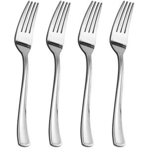 Goodluck 150 Pack Silver Plastic Forks, Heavy Duty Forks Disposable, Silver Plastic Cutlery Perfect for Weddings, Parties, Dinners