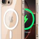 ORNARTO Magnetic for iPhone 16 Pro Max Case, Compatible with MagSafe, Mil-Grade Protection, Anti-Yellowing Slim Shockproof Phone Case Cover with Upgraded 2-Layer Air-Buffer Corners-Clear