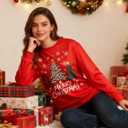 ZenGents Women Ugly Christmas Sweatshirt Long Sleeve Shirts O-neck Pullover (Red, XXL)